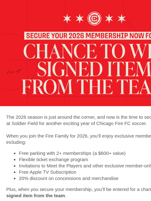 chicagofirefc newsletter: Join the Fire Family for 2026 + Win a Signed Fire ...
