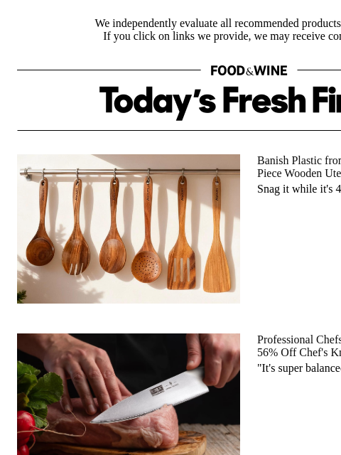 foodandwine newsletter: Score 56% Off the Chef's Knife That Impressed Prof...