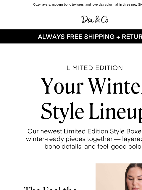 dia newsletter: Three Brand New Winter Style Boxes