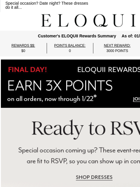 eloquii newsletter: RSVP-ready dresses 💌