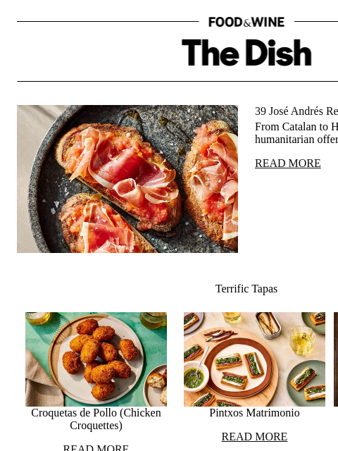 foodandwine newsletter: 39 José Andrés Recipes That Span the Globe