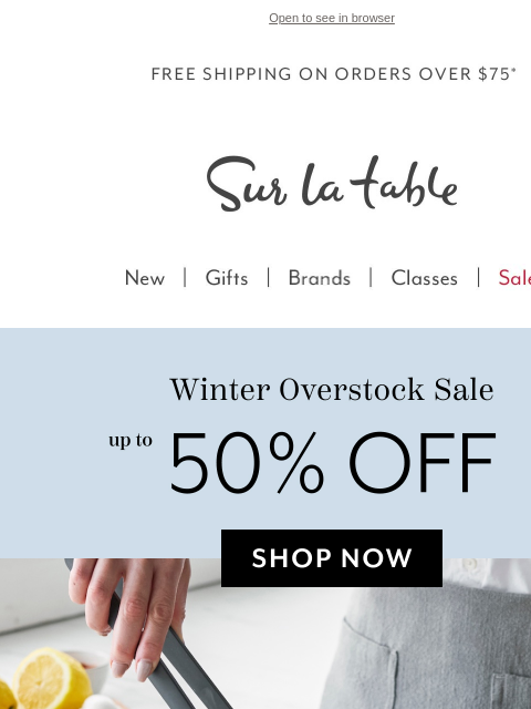 surlatable newsletter: ❄️ Winter Overstock Sale: What will you find?