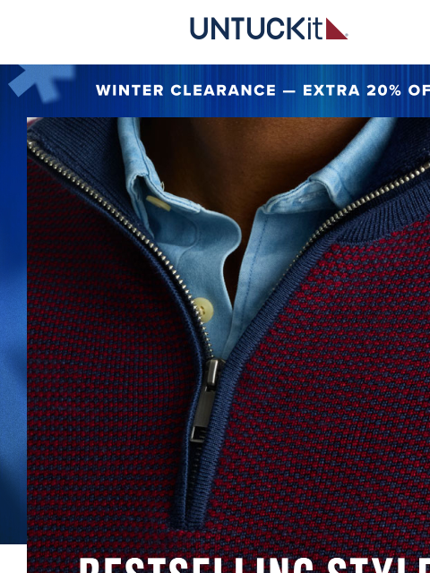 untuckit newsletter: Bestsellers on Sale From $40 ❄️