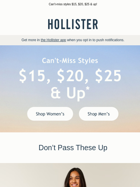 hollisterco newsletter: On sale now: the styles your wardrobe needs.