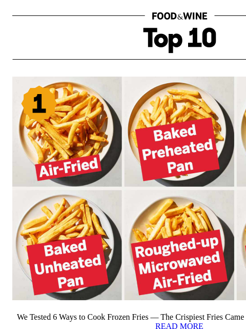 foodandwine newsletter: We Tested 6 Ways to Cook Frozen Fries — This One W...