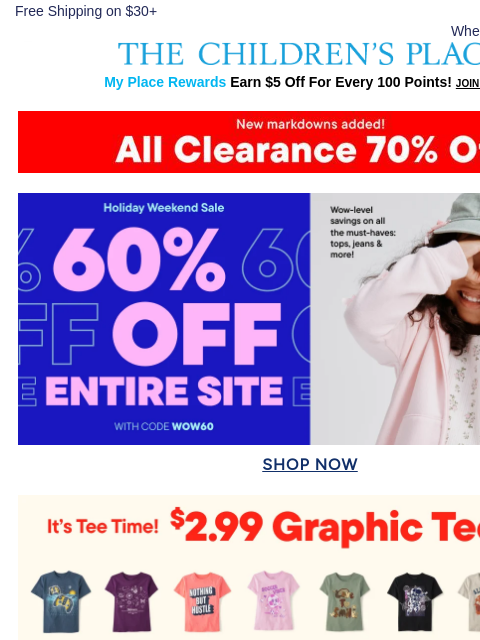 childrensplace newsletter: **CLEARANCE BLOWOUT** ALL 70% OFF (New styles adde...