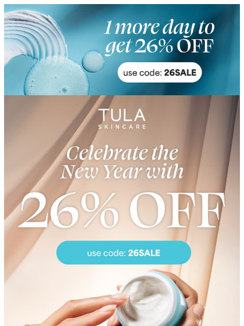tula newsletter: EXTENDED: 26% off for one more day!