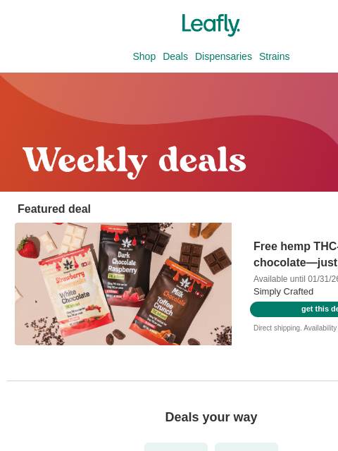 leafly newsletter: This week’s weed deals 🌿