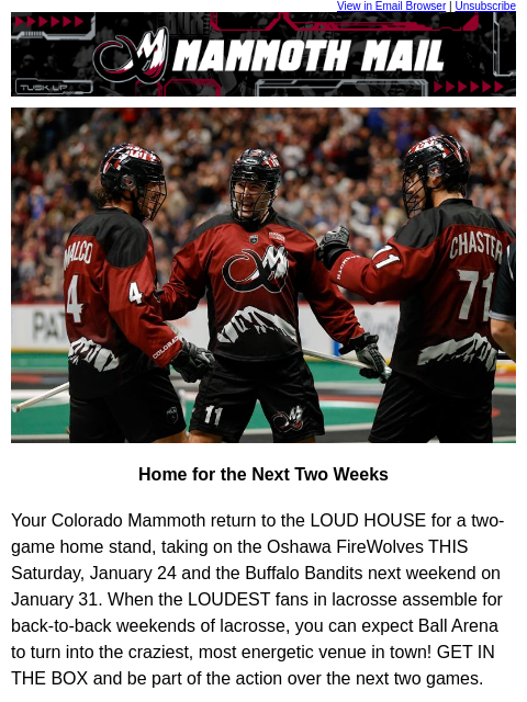 thecoloradomammoth newsletter: 🦣 Saturday Battle at Home