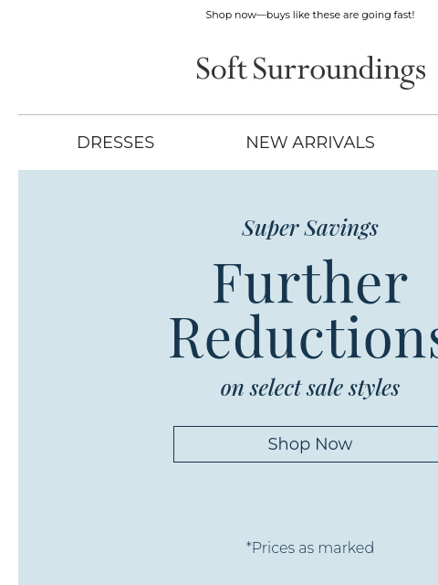 softsurroundings newsletter: Further Reductions on Sale Styles