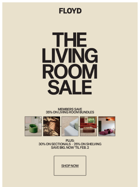 floydhome newsletter: Save up to 35% on Living Room Bundles