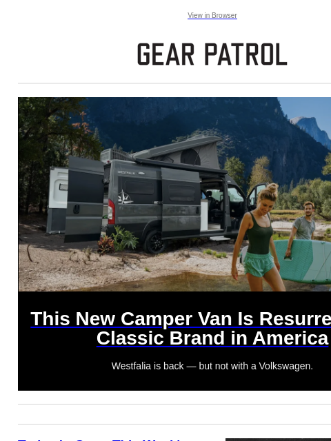 Westfalia is back — but not with a Volkswagen. View in Browser This New Camper Van Is Resurrecting a Classic Brand in America This New Camper Van Is Resurrecting a Classic Brand in America Westfalia is