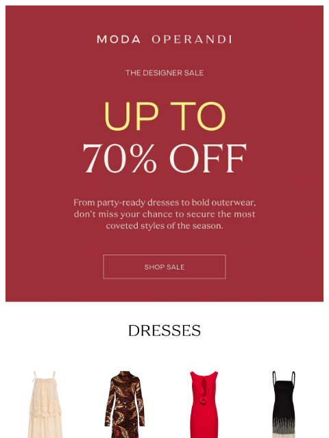 modaoperandi newsletter: SALE Up to 70% OFF