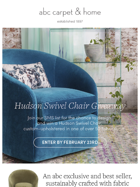 abchome newsletter: Complete Your Room (it's on us!)