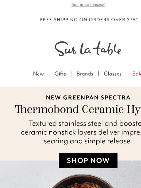 surlatable newsletter: NEW: Introducing GreenPan Spectra.