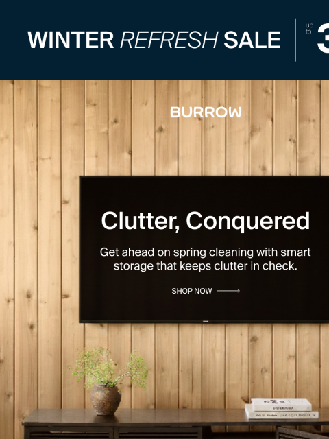 burrow newsletter: Up to 35% off: Get ahead on spring cleaning