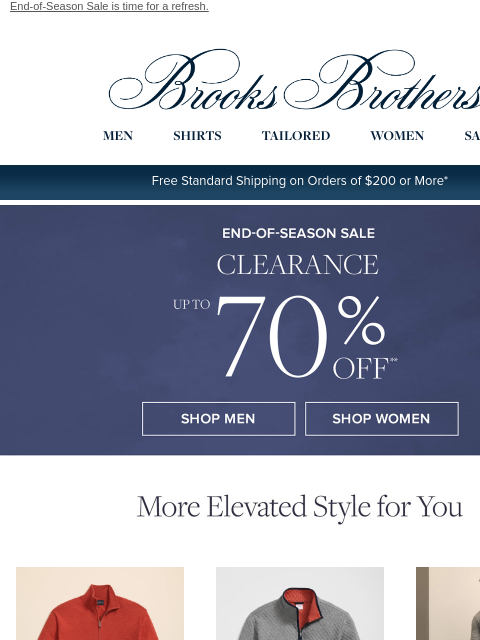 brooksbrothers newsletter: Shop up to 70% off your favorite categories