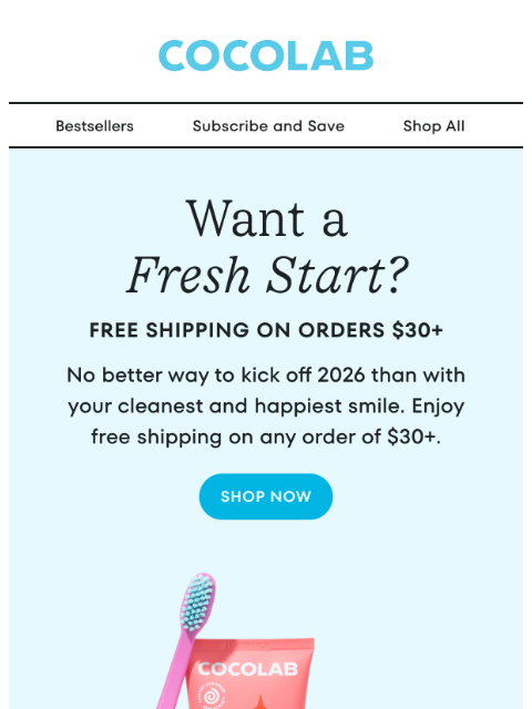 cocolab newsletter: You’ve scored free shipping on $30+