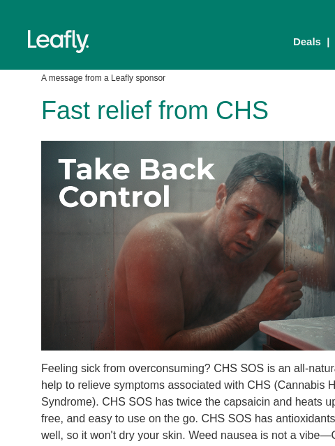 leafly newsletter: Feeling green? 🤢 Meet CHS SOS
