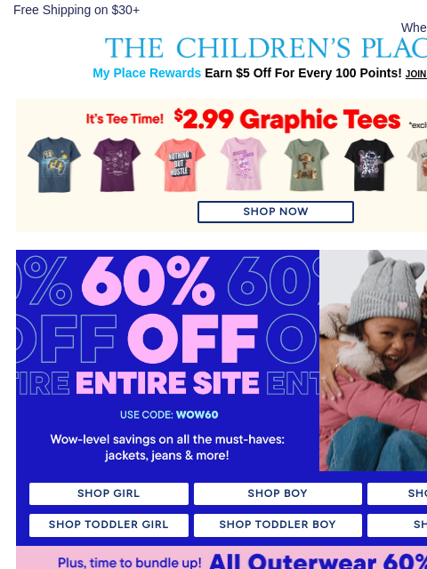 childrensplace newsletter: $2.99+ Tees? YES PLEASE 🙌