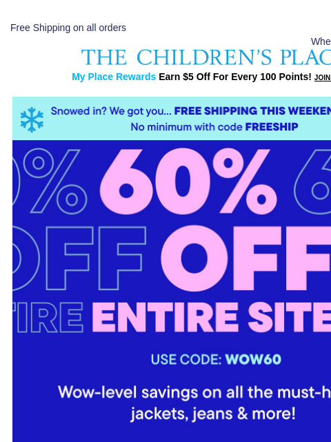 childrensplace newsletter: Did Someone Say ✨FREE SHIPPING✨