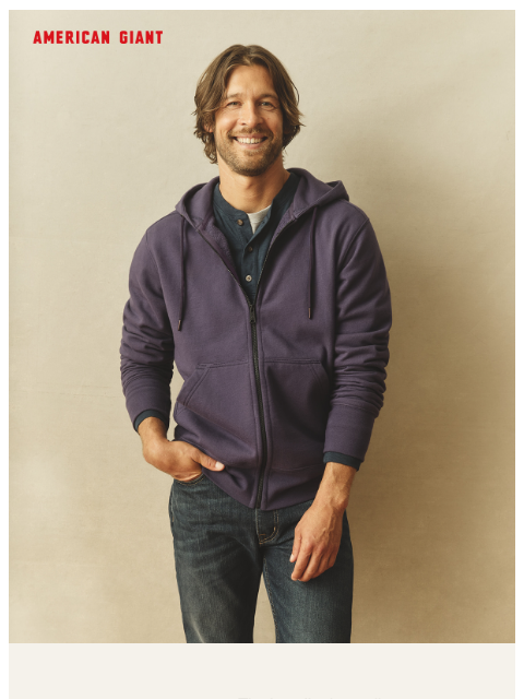 american-giant newsletter: Back In Stock - Men's Classic Full Zip