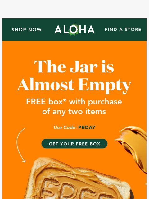 aloha newsletter: Final hours for a free box!