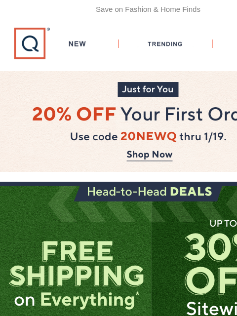 qvcemail newsletter: Head-to-Head Deals & Free Ship