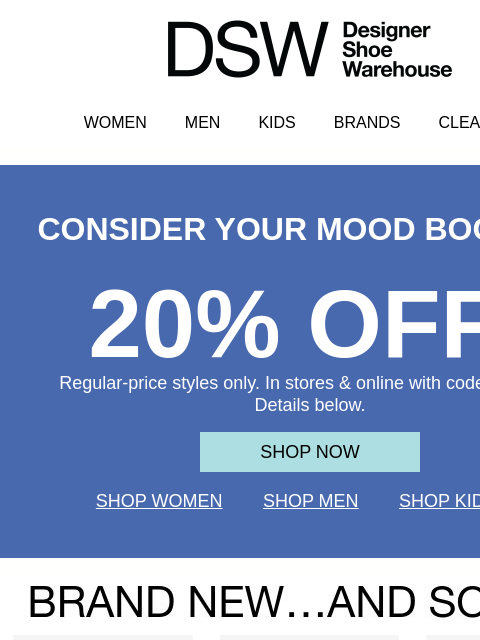 dsw newsletter: 20% off is calling 📞