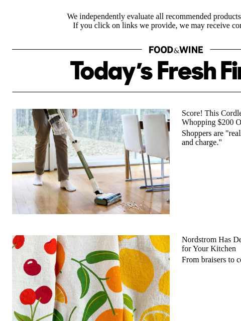 foodandwine newsletter: Shop Nordstrom's Vibrant Kitchen Finds at Unbeatab...