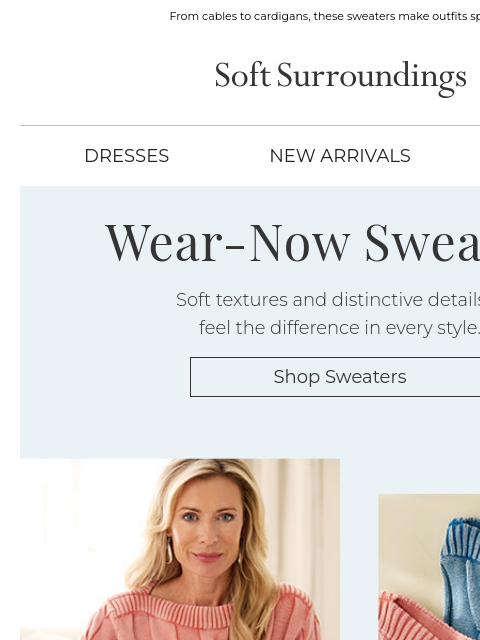 softsurroundings newsletter: Wear-Now Sweaters
