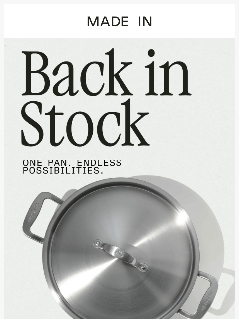 madeincookware newsletter: It's Back! Your Best One-Pan Meals Start Here