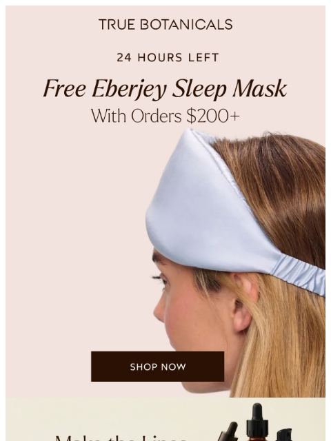 truebotanicals newsletter: Free Eberjey Eye Mask Ends Tomorrow