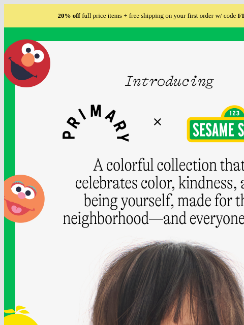 primary newsletter: Meet Primary x Sesame Street!! 💛