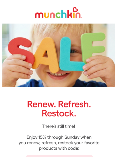 munchkin newsletter: This Weekend Only: 15% Off 2026 Must-Haves