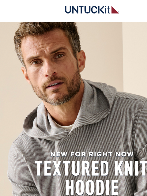 untuckit newsletter: New For You: Textured Knit Hoodie