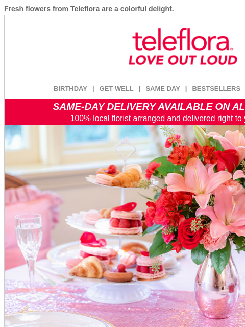 teleflora newsletter: Enjoy 20% Off All Our Romantic Beauties 💘