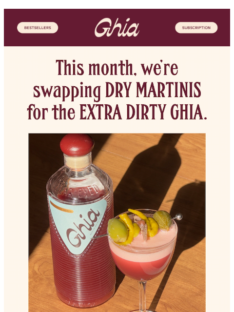 drinkghia newsletter: Make this Extra Dirty Ghia