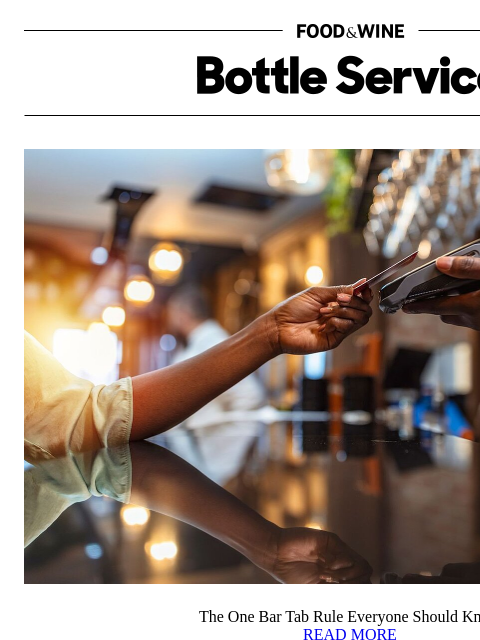 foodandwine newsletter: The One Bar Tab Rule Everyone Should Know
