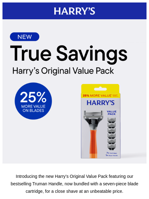 harrys newsletter: NEW Value Pack is here 🪒