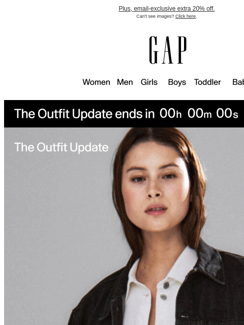 gap newsletter: You have until midnight to get 50–60% off