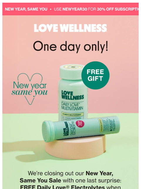 lovewellness newsletter: BOGO alert 🤩 today only!