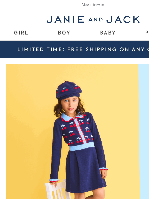 janieandjack newsletter: ICYMI: Free shipping ends tonight