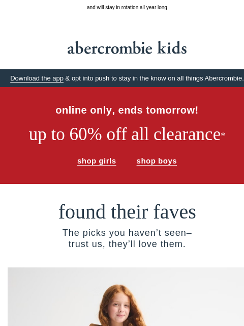 abercrombie newsletter: new looks they haven't seen yet →