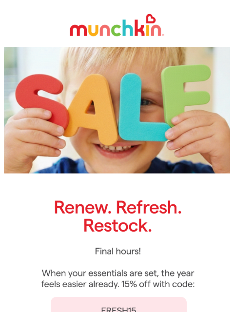 munchkin newsletter: Last Day for 15% Off!