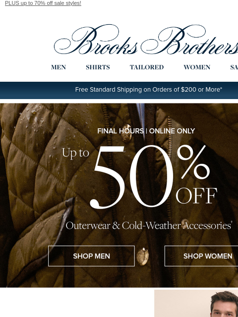 brooksbrothers newsletter: Up to 50% off: Duffle Coats, Puffers, Parkas & mor...