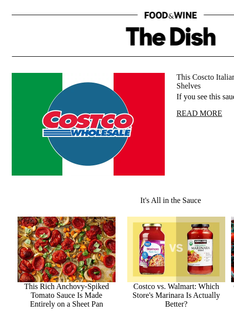 foodandwine newsletter: This Coscto Italian Item Always Flies Off the Shel...