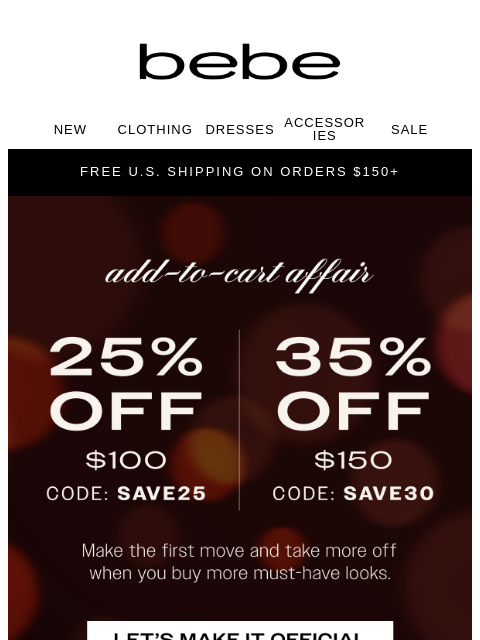 bebe newsletter: Shop More, Save MORE Now → → 🛍️