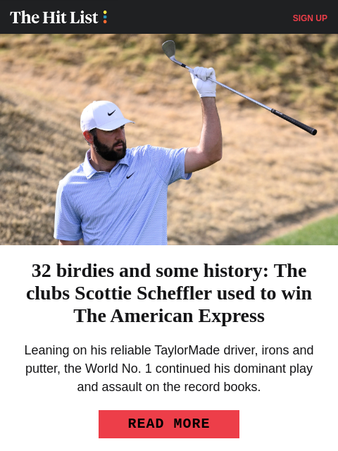 golfdigest newsletter: The clubs Scheffler used to make history