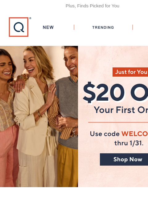 qvcemail newsletter: Take a Second Scroll with $20 Off